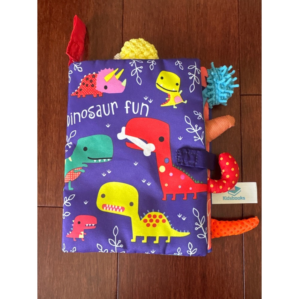Kidsbooks Dinosaur Fun Soft Cloth Sensory Book for Babies and Toddlers Multi